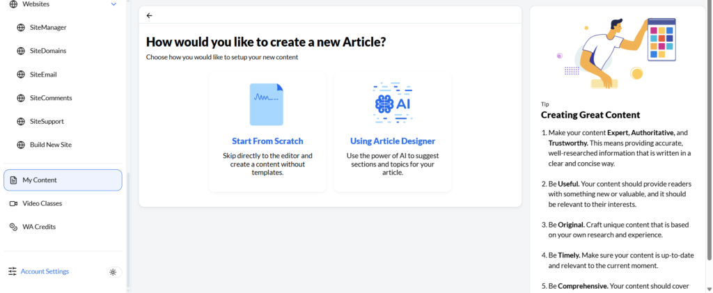 image of AI article designer
