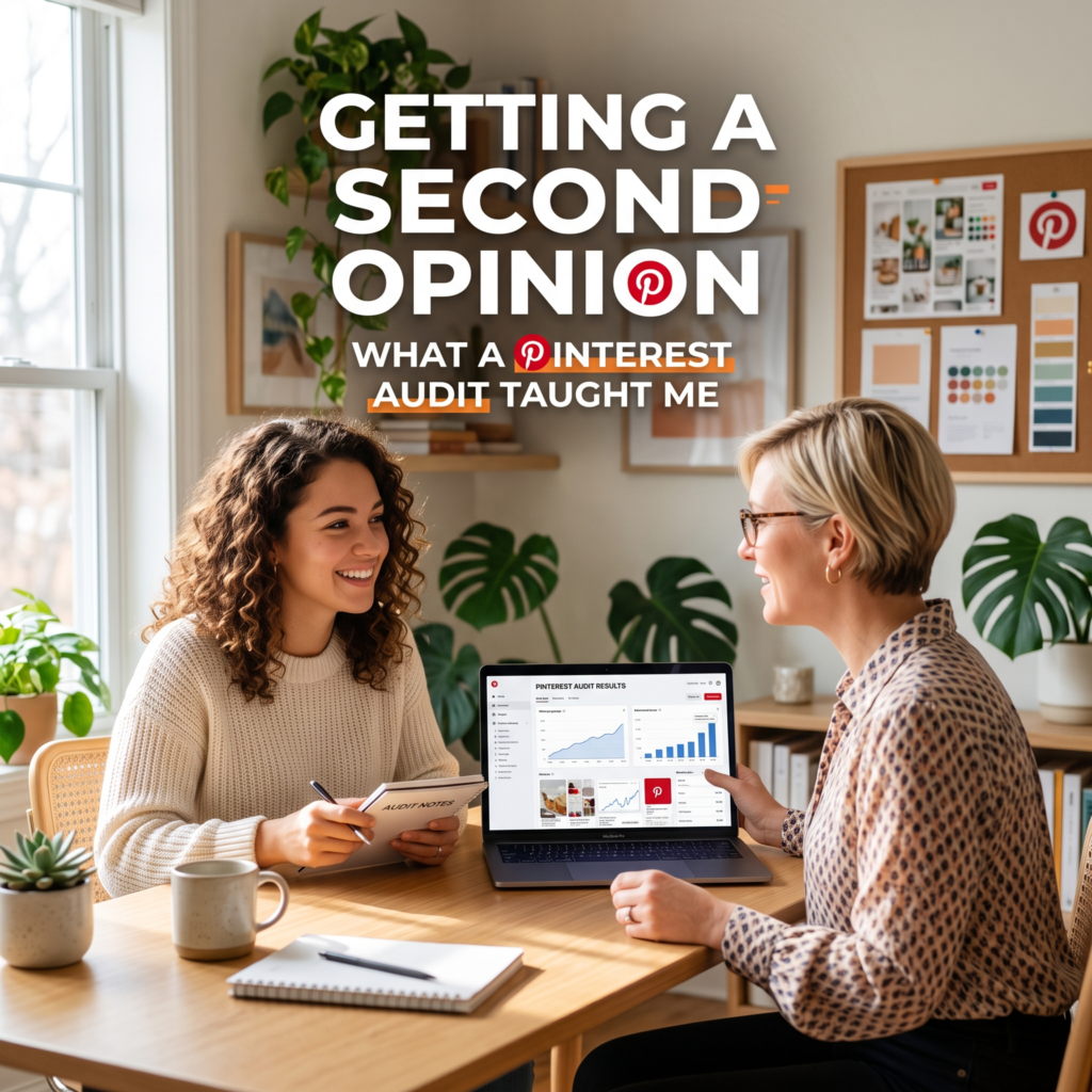 Two women completing a pinterest audit.